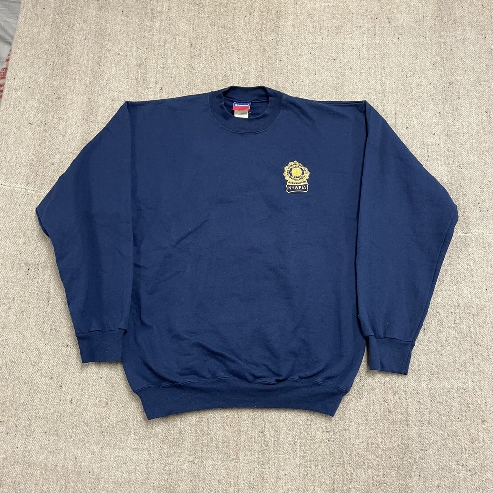 vintage New york Police sweatshirt mens medium blue 2000 y2k NYWFIA champion